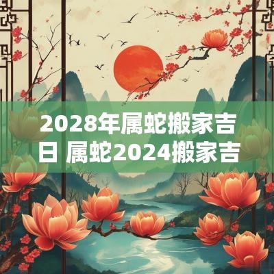 2028年属蛇搬家吉日 属蛇2026搬家吉日