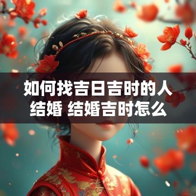 如何找吉日吉时的人结婚 结婚吉时怎么看