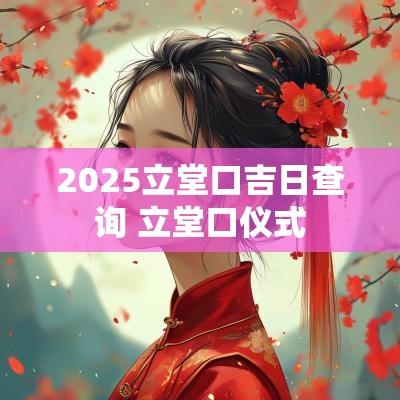 2025立堂口吉日查询 立堂口仪式