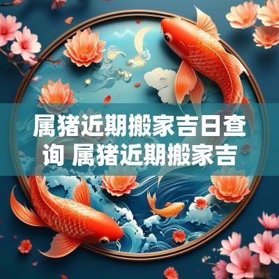 属猪近期搬家吉日查询 属猪近期搬家吉日查询4月份