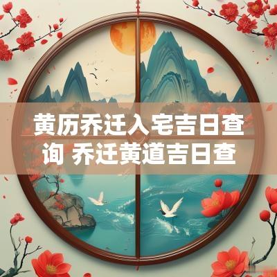 黄历乔迁入宅吉日查询 乔迁黄道吉日查询2025