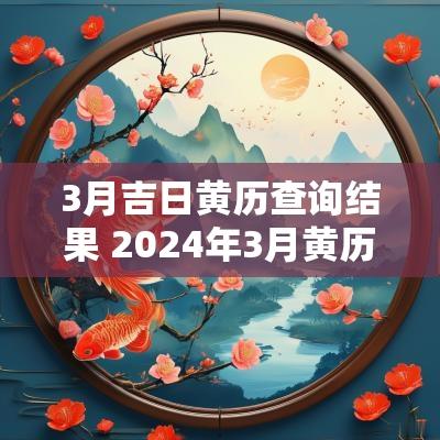3月吉日黄历查询结果 2025年3月黄历黄道吉日查询