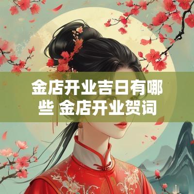 金店开业吉日有哪些 金店开业贺词
