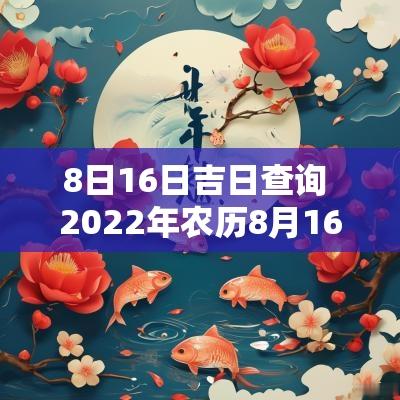 8日16日吉日查询 2025年农历8月16日黄道吉日查询