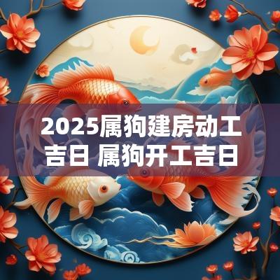 2025属狗建房动工吉日 属狗开工吉日2025