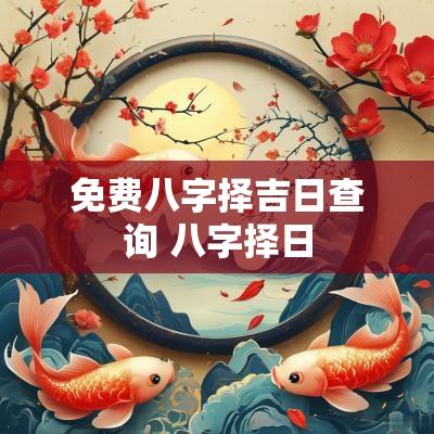免费八字择吉日查询 八字择日
