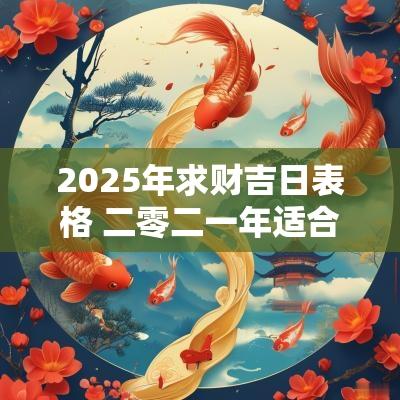 2025年求财吉日表格 二零二一年适合求财吉日