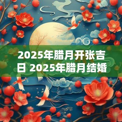 2025年腊月开张吉日 2025年腊月结婚黄道吉日
