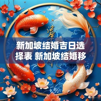 新加坡结婚吉日选择表 新加坡结婚移民条件