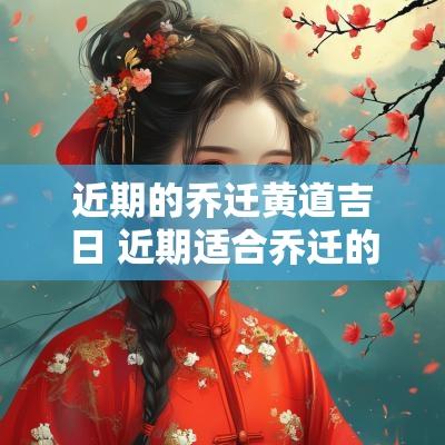 近期的乔迁黄道吉日 近期适合乔迁的黄道吉日