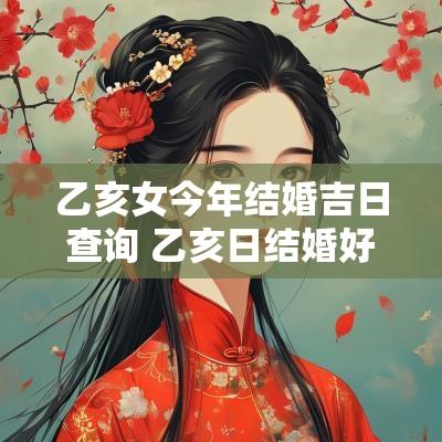 乙亥女今年结婚吉日查询 乙亥日结婚好吗