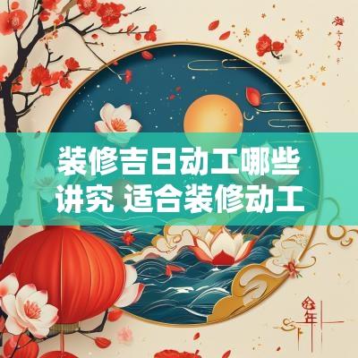 装修吉日动工哪些讲究 适合装修动工的吉日