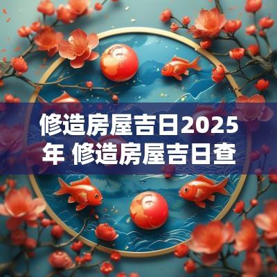 修造房屋吉日2025年 修造房屋吉日查询