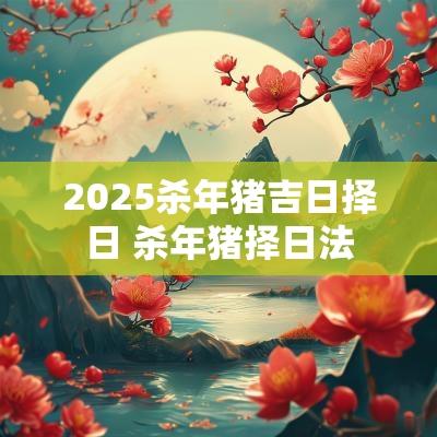 2025杀年猪吉日择日 杀年猪择日法