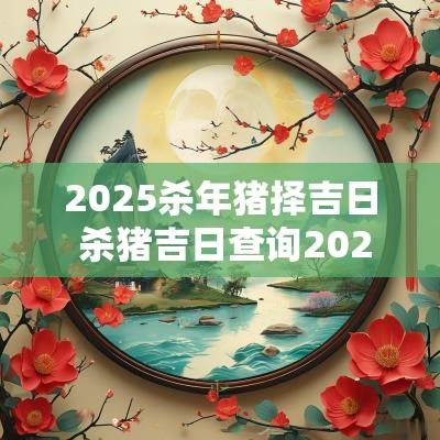 2025杀年猪择吉日 杀猪吉日查询2025年