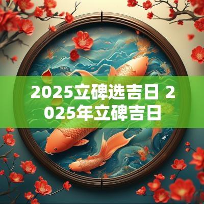 2025立碑选吉日 2025年立碑吉日