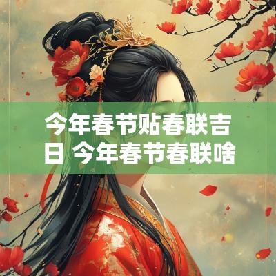 今年春节贴春联吉日 今年春节春联啥时贴最好