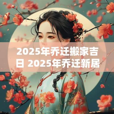 2025年乔迁搬家吉日 2025年乔迁新居最好日子