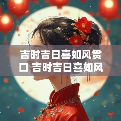 吉时吉日喜如风贯口 吉时吉日喜如风什么意思