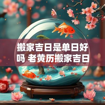 搬家吉日是单日好吗 老黄历搬家吉日在单日好吗