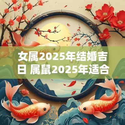 女属2025年结婚吉日 属鼠2025年适合结婚吗