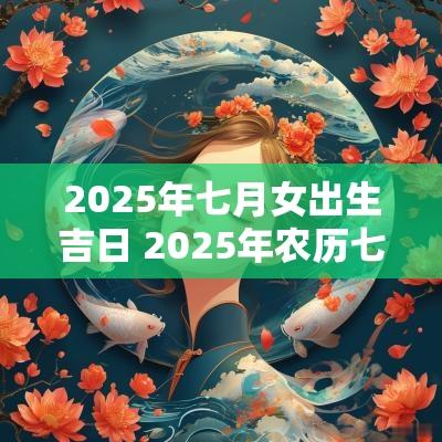 2025年七月女出生吉日 2025年农历七月嫁取吉日