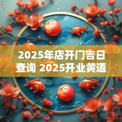 2025年店开门吉日查询 2025开业黄道吉日