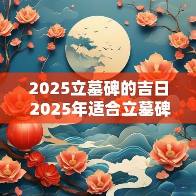 2025立墓碑的吉日 2025年适合立墓碑吗
