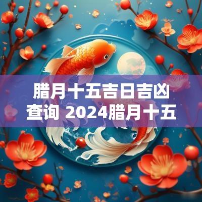 腊月十五吉日吉凶查询 2025腊月十五日子是吉日吗