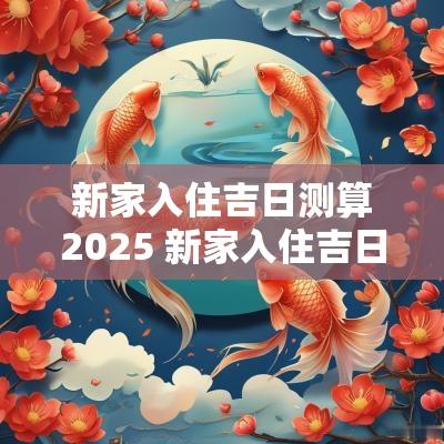 新家入住吉日测算2025 新家入住吉日测算2025