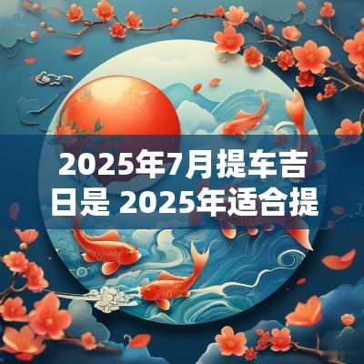 2025年7月提车吉日是 2025年适合提车吉日