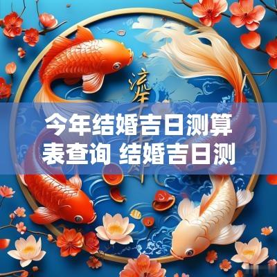 今年结婚吉日测算表查询 结婚吉日测算2025免费