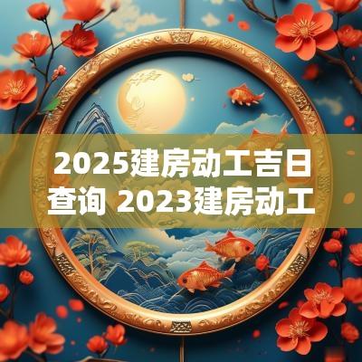 2025建房动工吉日查询 2025建房动工吉日