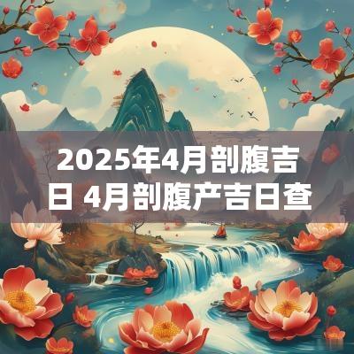 2025年4月剖腹吉日 4月剖腹产吉日查询2025年份