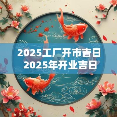 2025工厂开市吉日 2025年开业吉日