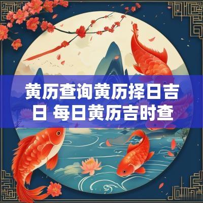 黄历查询黄历择日吉日 每日黄历吉时查询