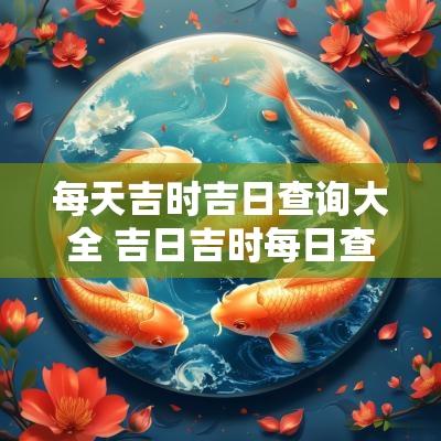 每天吉时吉日查询大全 吉日吉时每日查一查