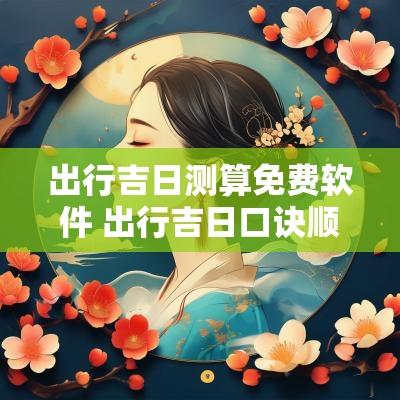 出行吉日测算免费软件 出行吉日口诀顺口溜