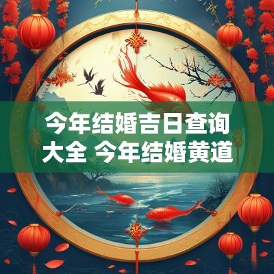 今年结婚吉日查询大全 今年结婚黄道吉日查询
