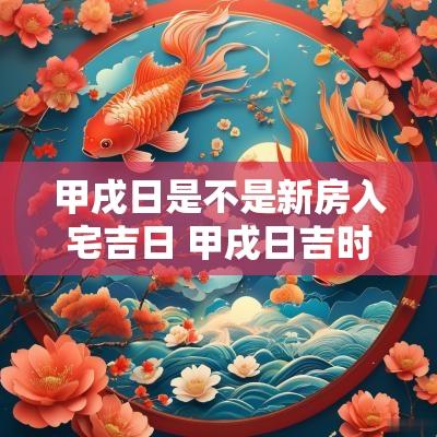 甲戌日是不是新房入宅吉日 甲戌日吉时