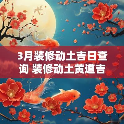 3月装修动土吉日查询 装修动土黄道吉日查询23年