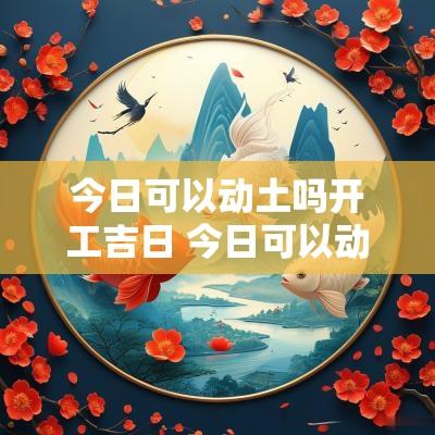 今日可以动土吗开工吉日 今日可以动土吗