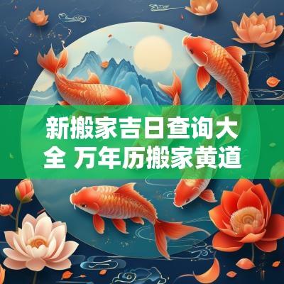 新搬家吉日查询大全 万年历搬家黄道吉日查询大全