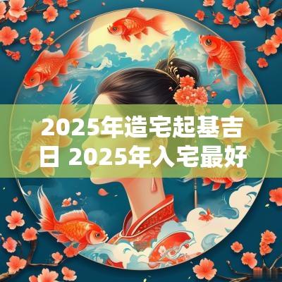 2025年造宅起基吉日 2025年入宅最好的日子
