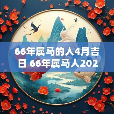 66年属马的人4月吉日 66年属马人2025年运势怎么样