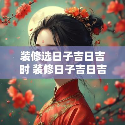 装修选日子吉日吉时 装修日子吉日吉时
