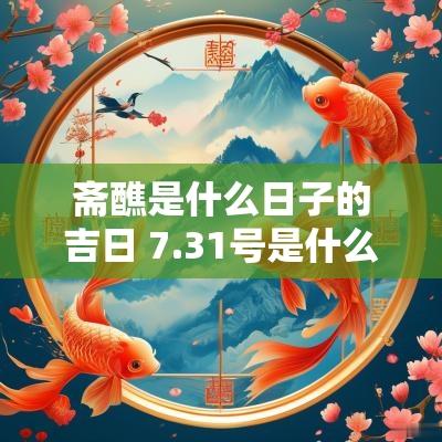 斋醮是什么日子的吉日 7.31号是什么日子黄历吉日