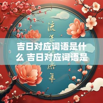 吉日对应词语是什么 吉日对应词语是什么呢