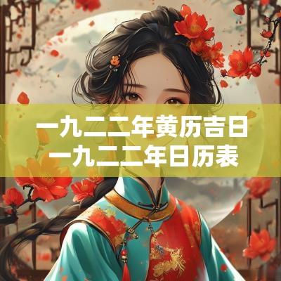 一九二二年黄历吉日 一九二二年日历表