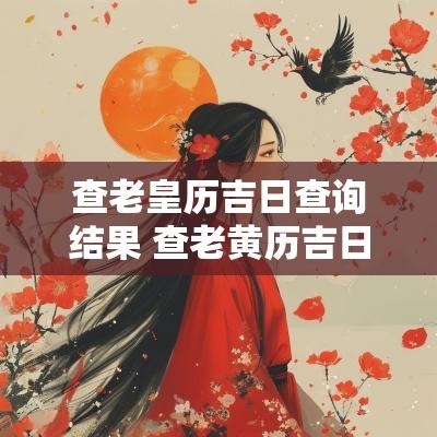 查老皇历吉日查询结果 查老黄历吉日吉时查询